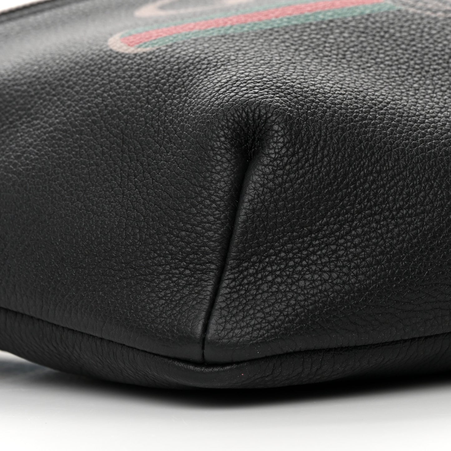 Grained Calfskin Logo Belt Bag Black