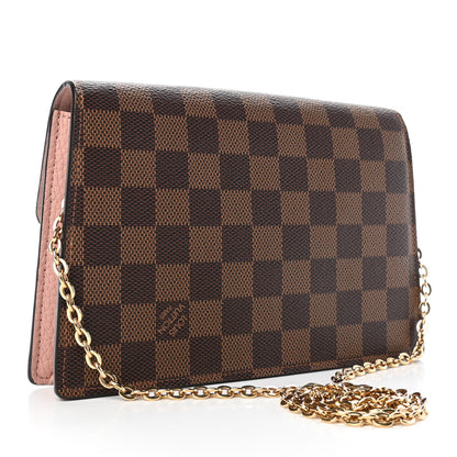 Louis Vuitton Damier Ebene Croisette Chain Wallet Magnolia 2 of 4
