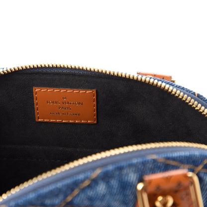 Louis Vuitton Denim Calfskin Reverse Monogram Malletage Alma BB Blue 6 of 10