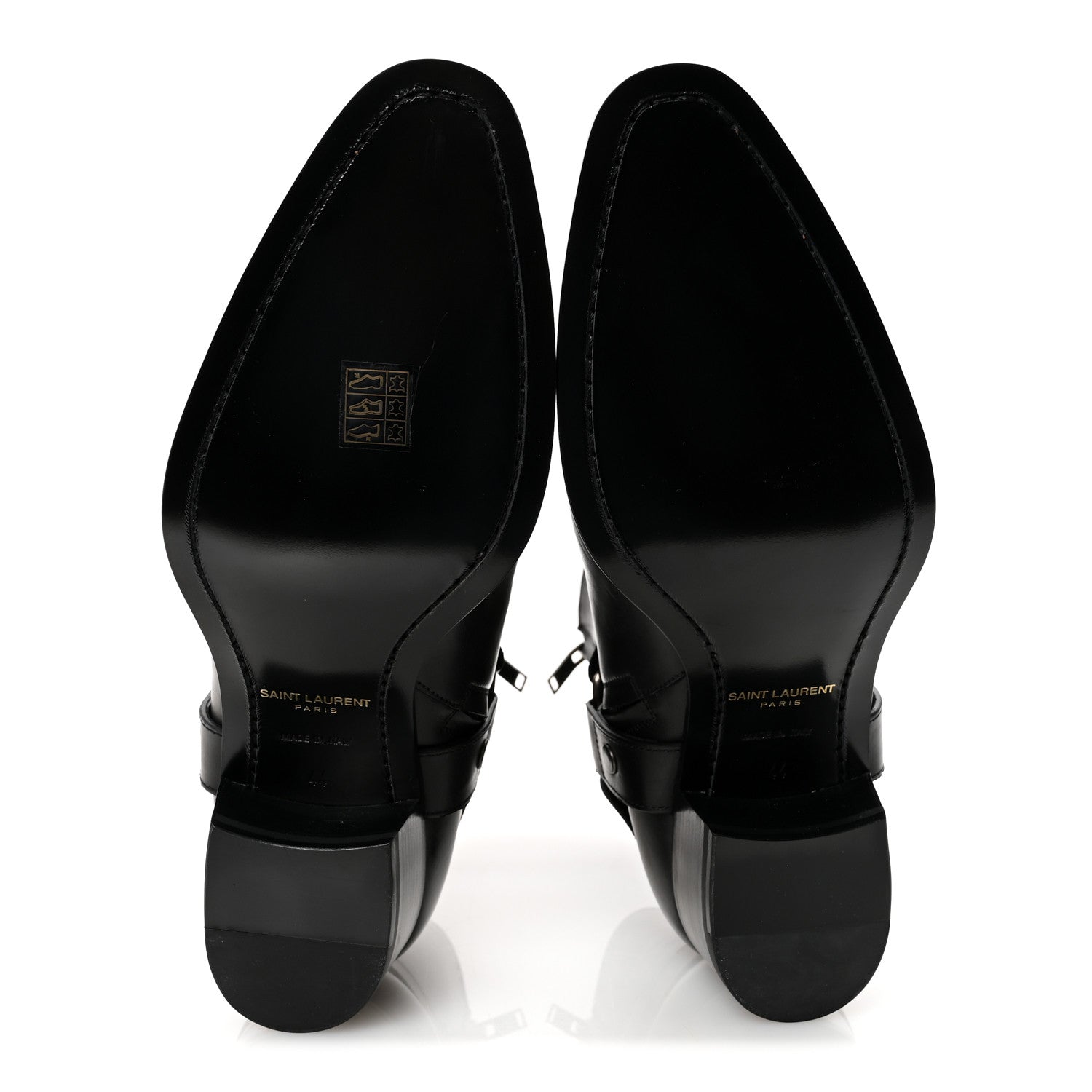 Saint Laurent Calfskin Mens Wyatt Marrakesh Harness Ankle Boots 44 Black 6 of 10
