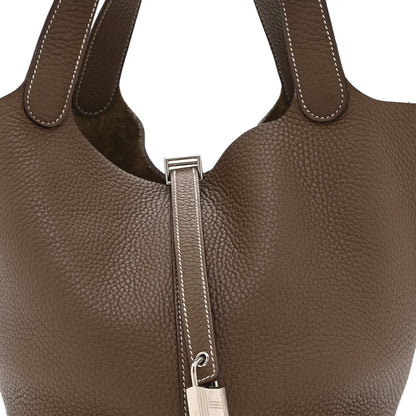 Hermes Taurillon Clemence Picotin Lock 22 MM Etoupe 8 of 10