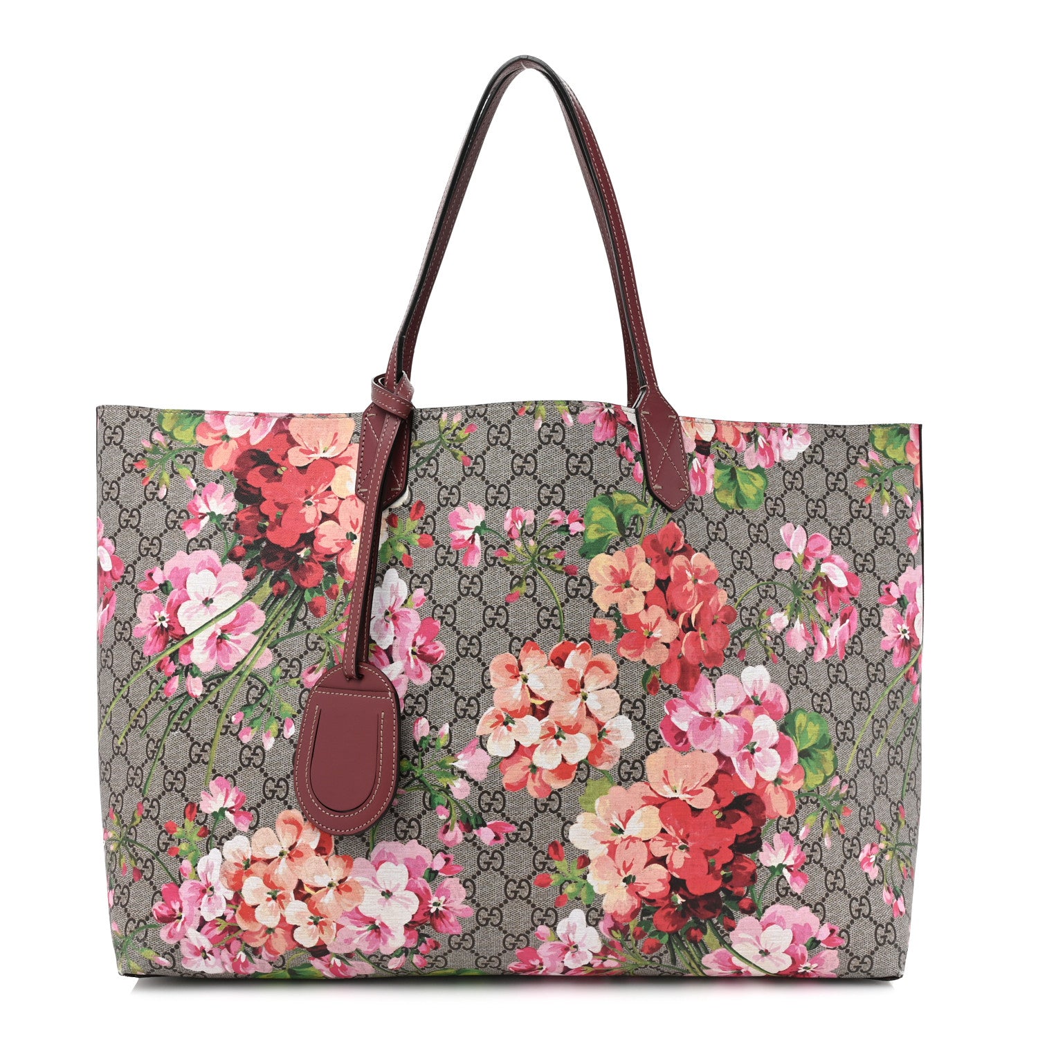 Gucci GG Supreme Monogram Blooms Small Reversible Tote Beige Multicolor Dry Rose 1 of 29