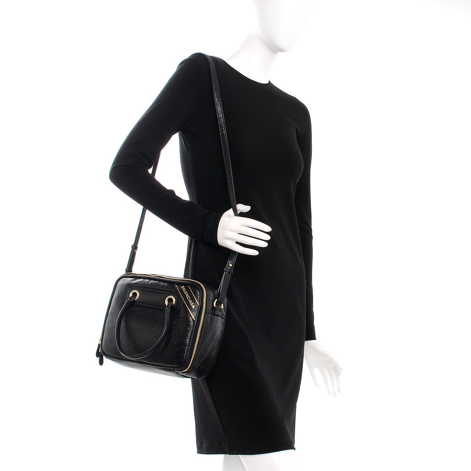 Balenciaga Agneau S Blanket Square Tote Black 2 of 8
