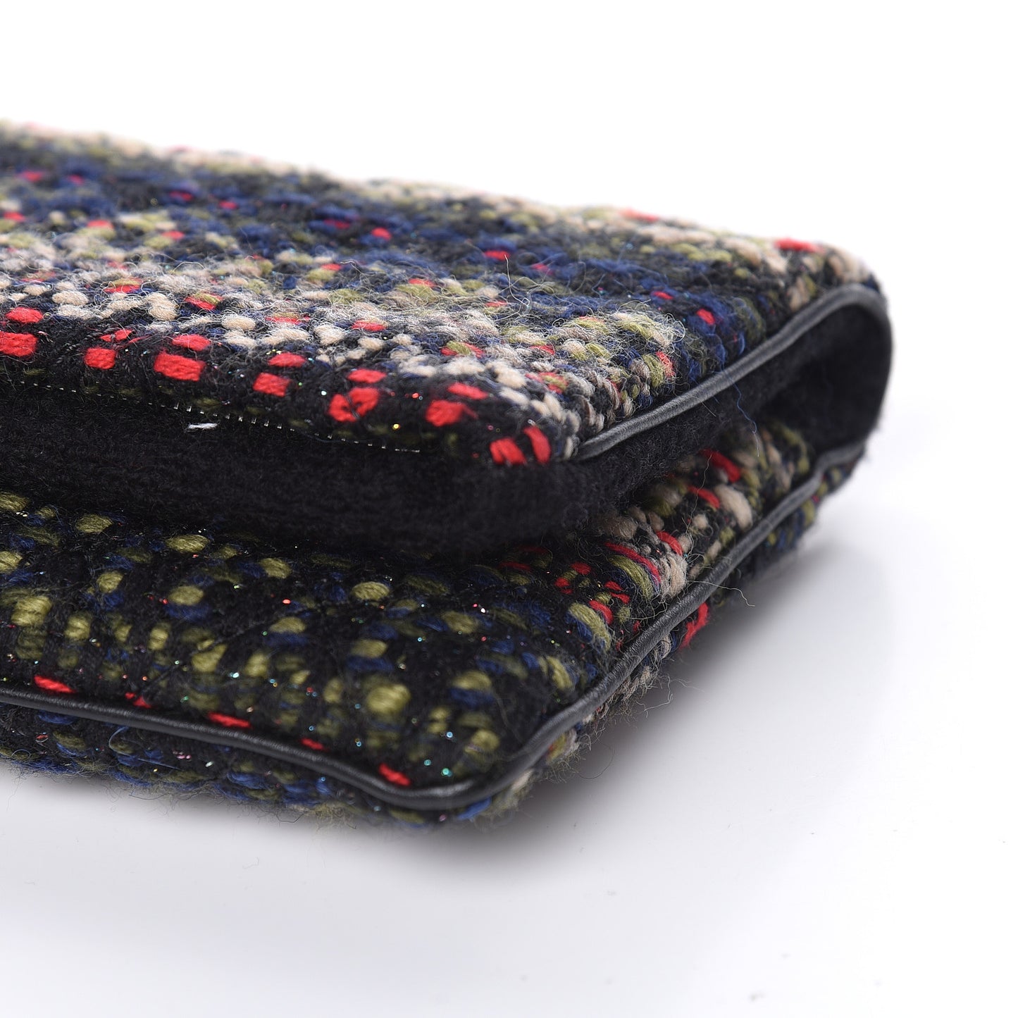 Tweed Quilted CC Beauty Clutch Black