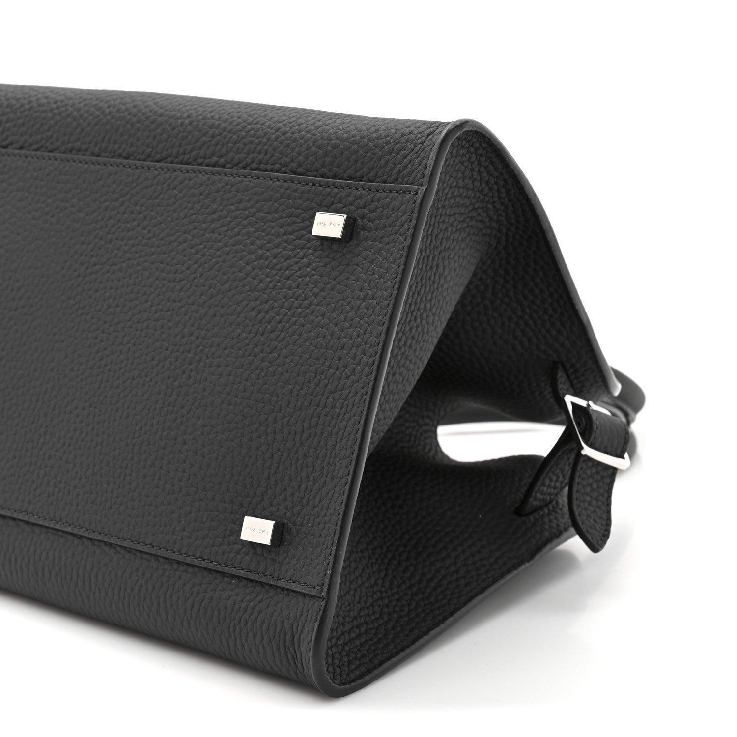 The Row Grained Calfskin Soft Margaux 10 Bag Black 7 of 8