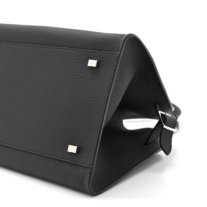 The Row Grained Calfskin Soft Margaux 10 Bag Black 7 of 8