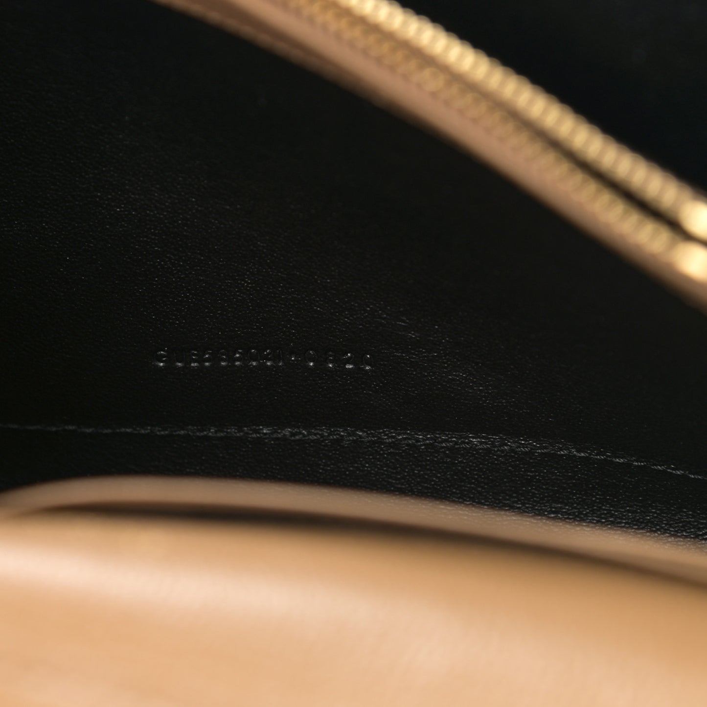 Lambskin Diamond Quilted Becky Chain Wallet Natural Tan