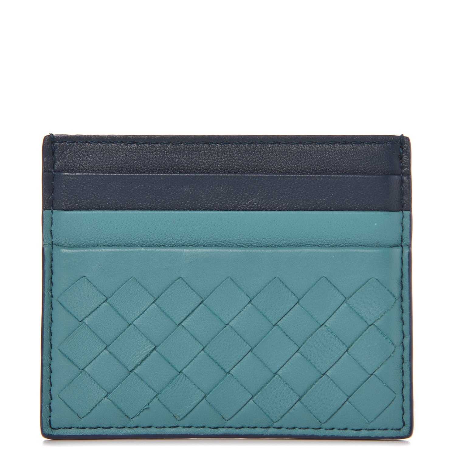 Bottega Veneta Nappa Intrecciato Card Case Aqua 1 of 8
