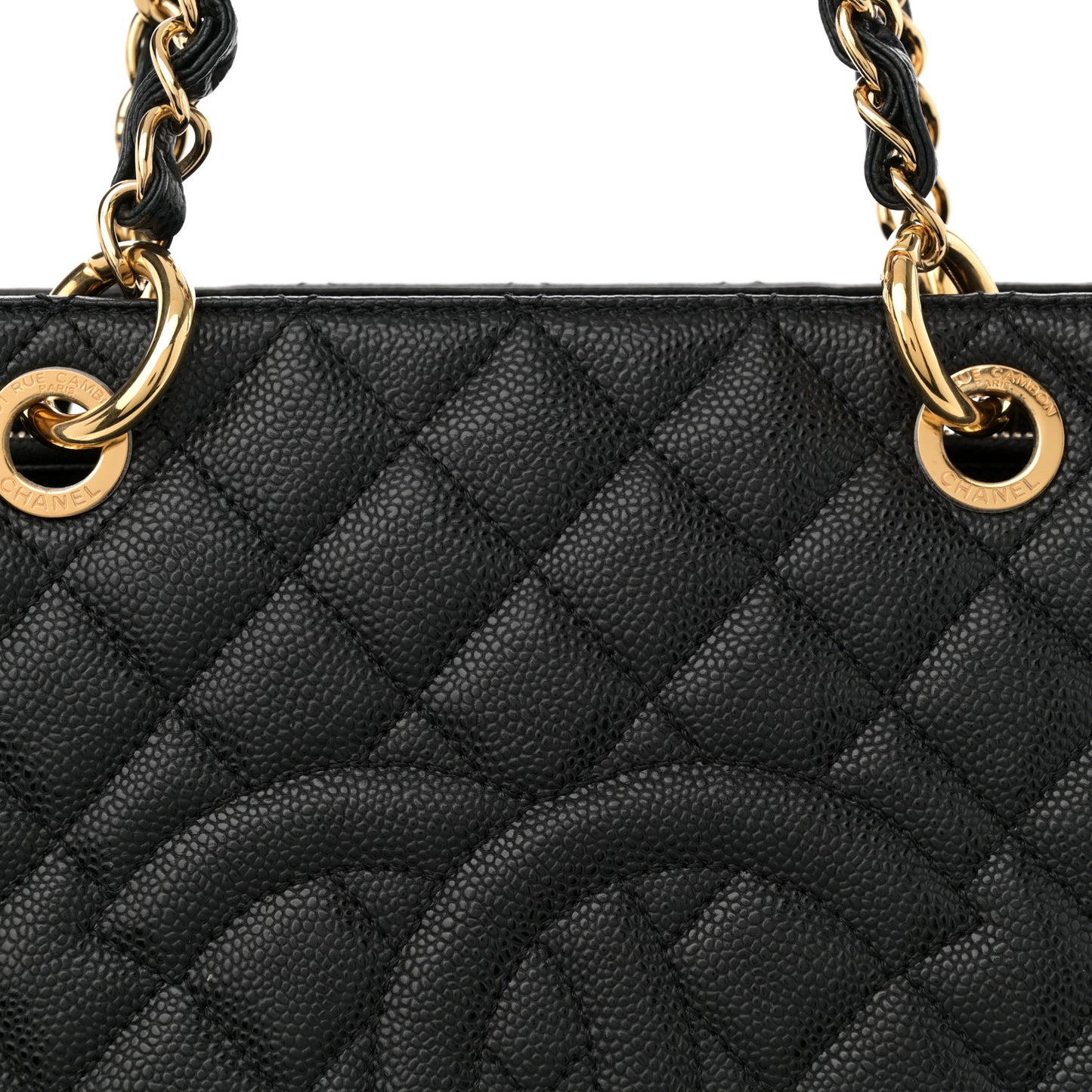 Caviar Quilted Grand Shopping Tote GST Black