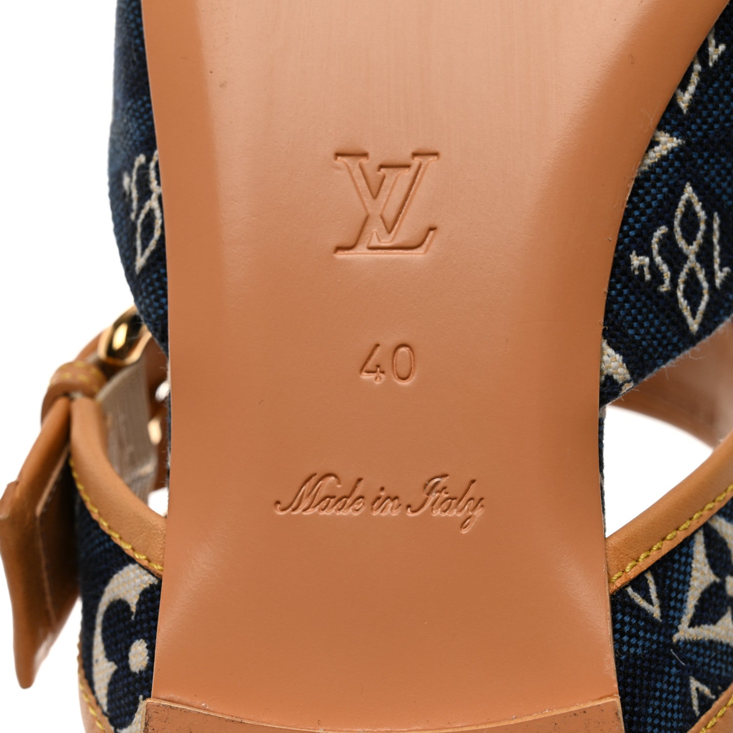 Louis Vuitton Jacquard Since 1854 Sofia Flat Mules 40 Blue 8 of 10