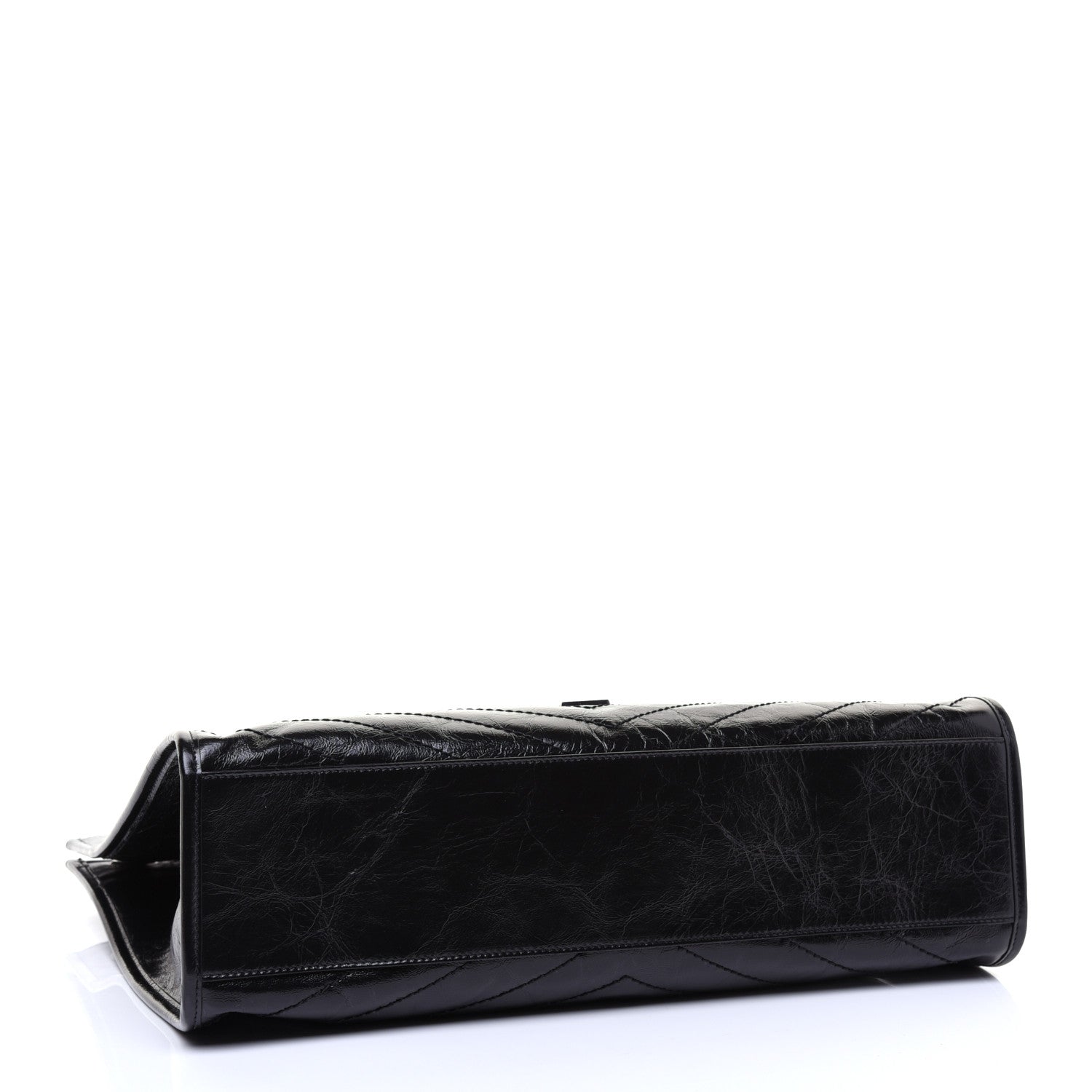 Saint Laurent Crinkled Calfskin Matelasse Monogram Niki Shoulder Bag Black 4 of 11