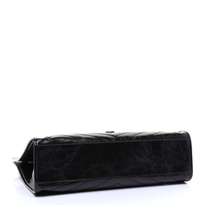 Saint Laurent Crinkled Calfskin Matelasse Monogram Niki Shoulder Bag Black 4 of 11