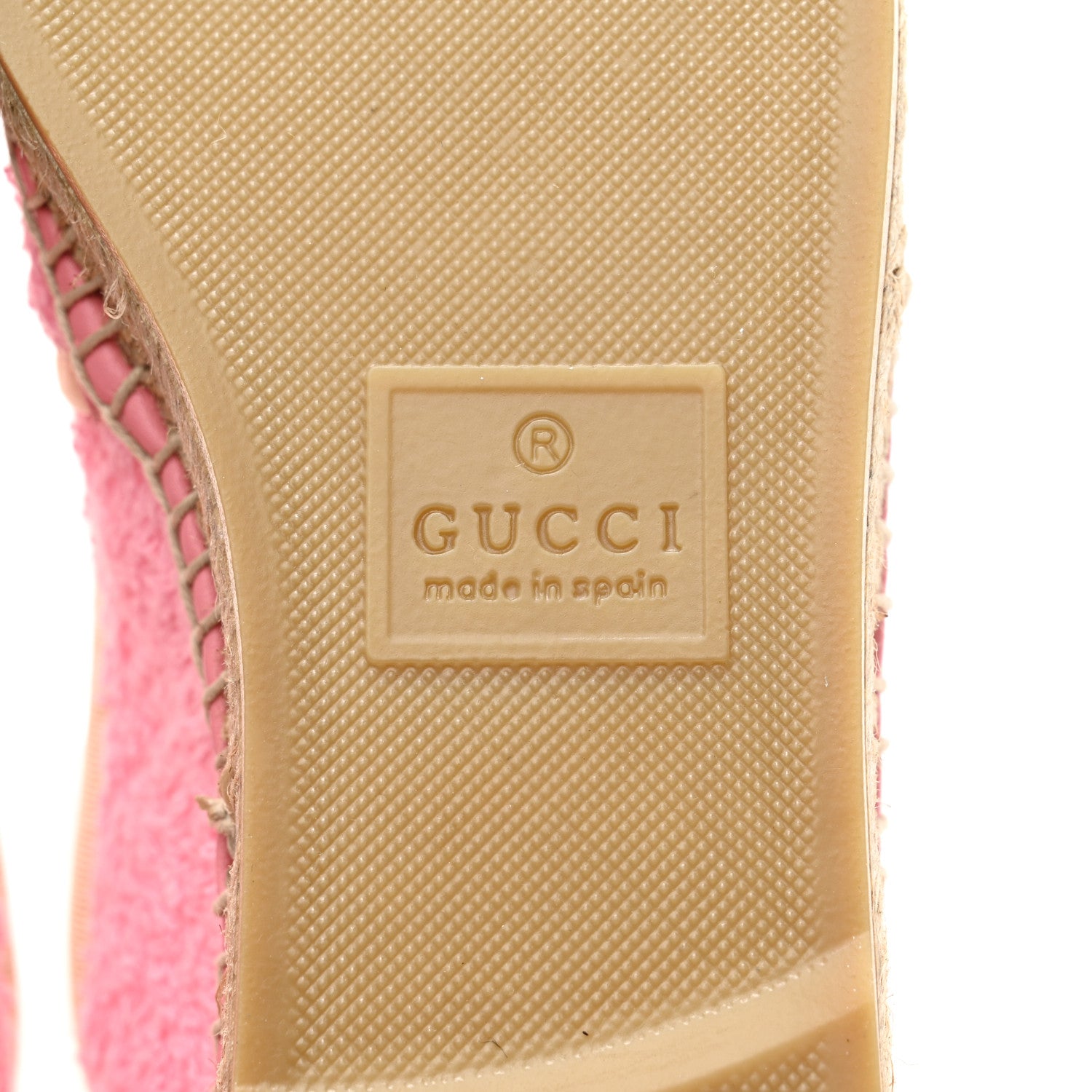 Gucci Terry Cloth Interlocking G Espadrilles 37 Pink Dusty White Beige 6 of 12