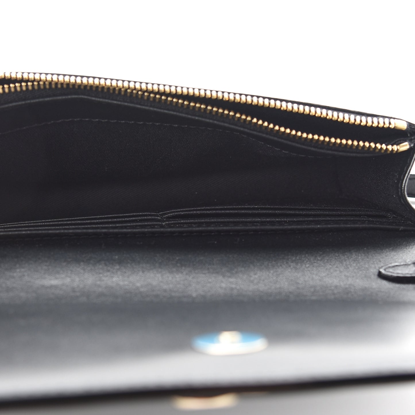 Calfskin Palace Wallet On Chain Black
