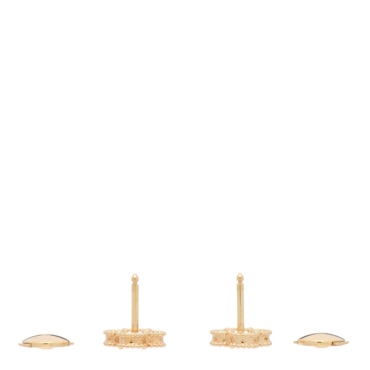 Van Cleef & Arpels 18K Yellow Gold Mother of Pearl Sweet Alhambra Earrings 3 of 5