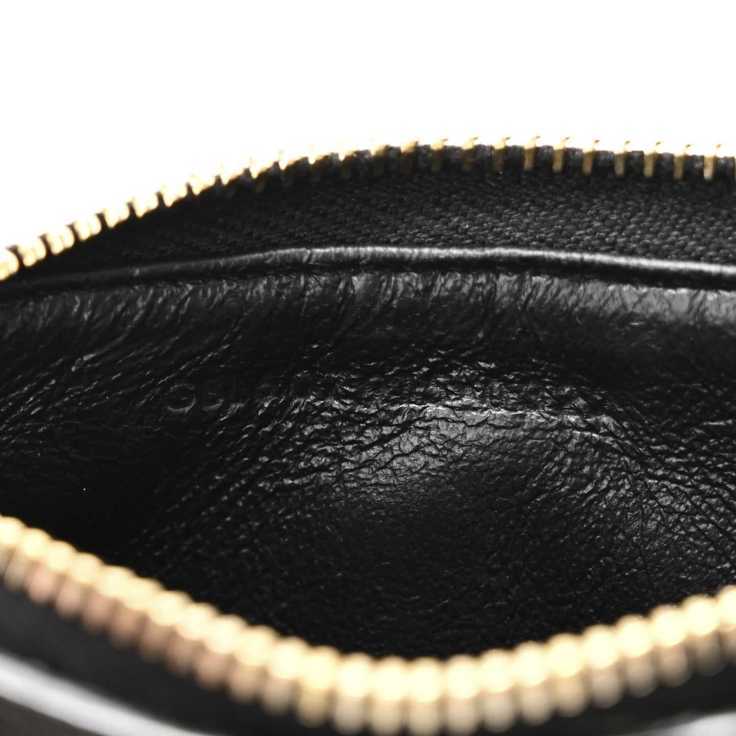 Saint Laurent Grain De Poudre Matelasse Chevron Monogram Fragments Zippered Card Case Black 7 of 8