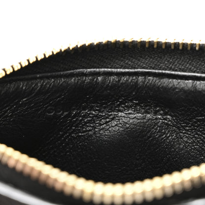Saint Laurent Grain De Poudre Matelasse Chevron Monogram Fragments Zippered Card Case Black 7 of 8