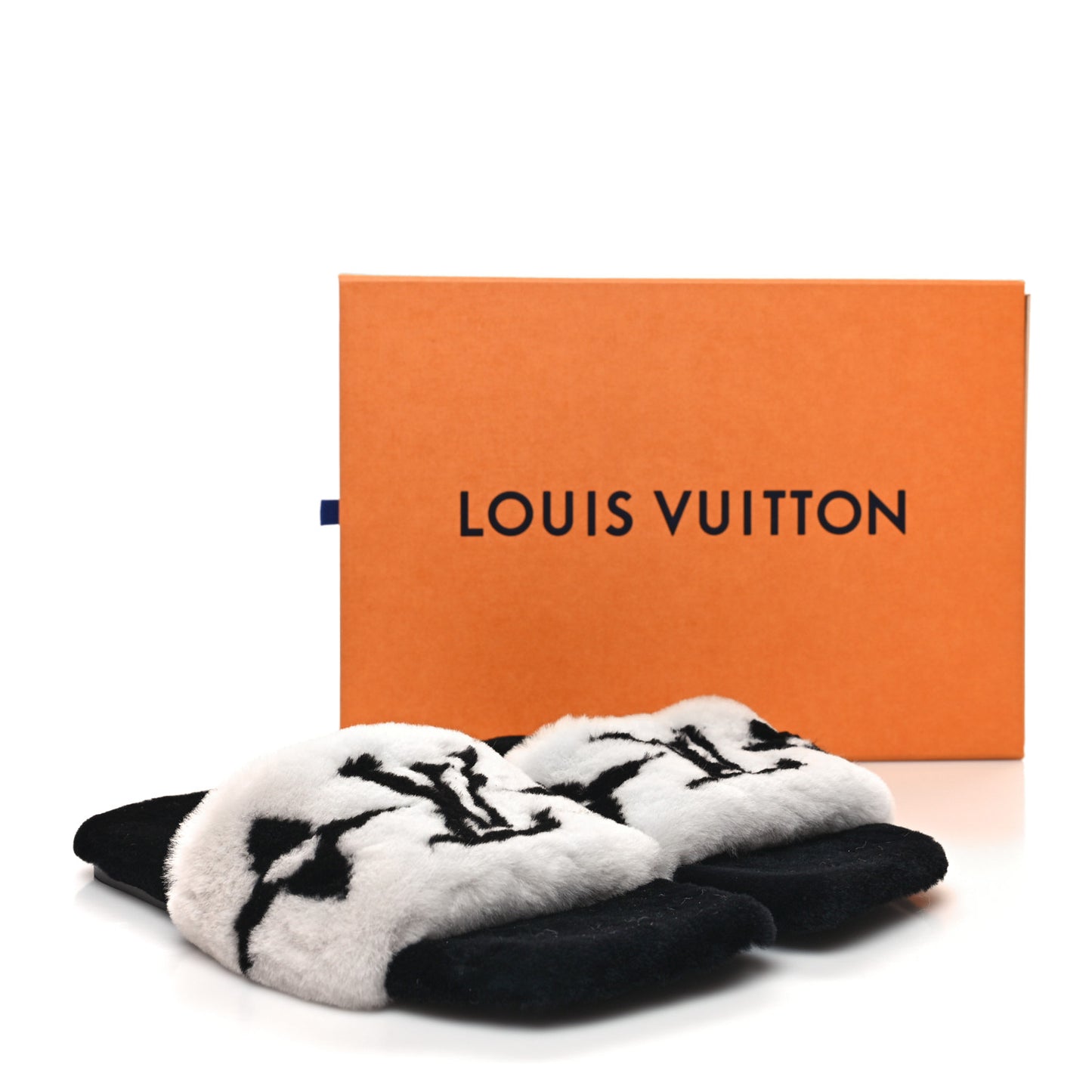 Fur Mink Fay Flat Mules 37 Ecru White
