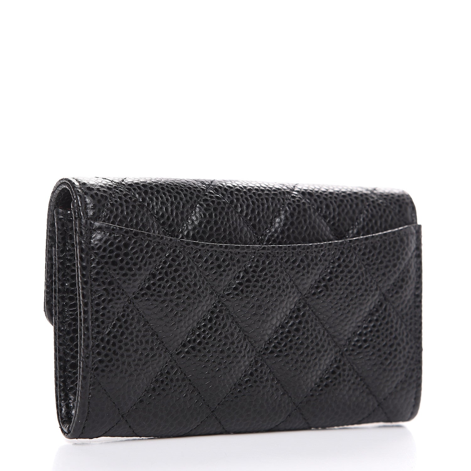 Chanel Caviar Quilted Flap Card Holder Wallet Black 2 of 8