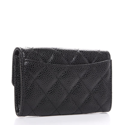 Chanel Caviar Quilted Flap Card Holder Wallet Black 2 of 8