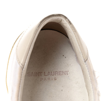 Saint Laurent Distressed Canvas Court Classic Sneakers 39 Panna 7 of 9