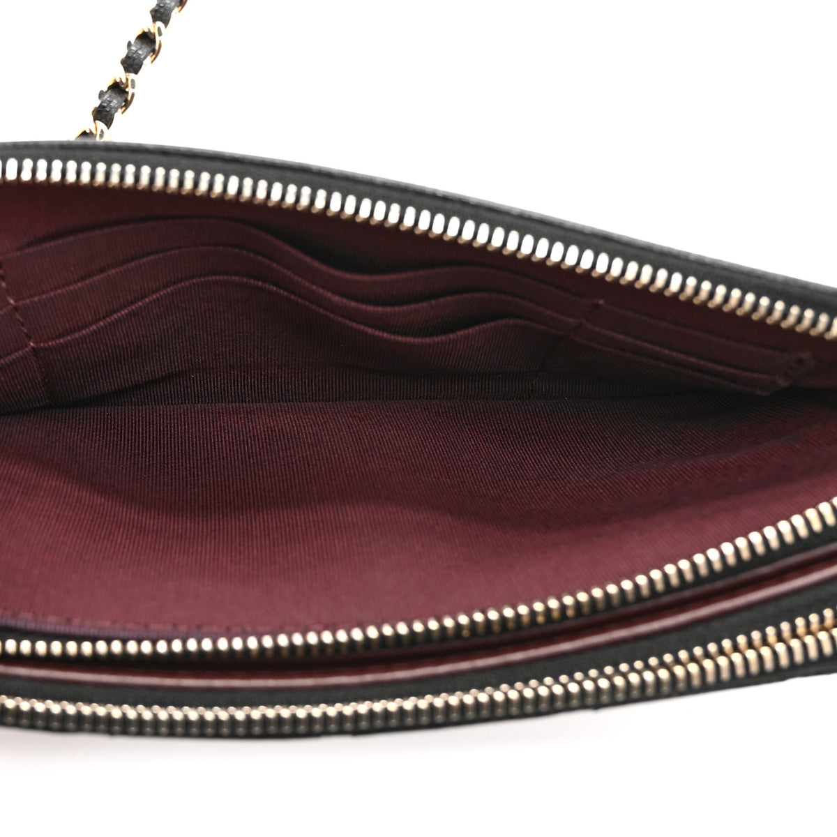 Caviar Quilted Small Clutch With Chain Black