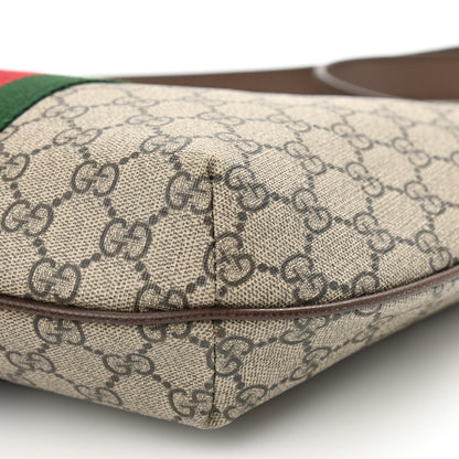 Gucci GG Supreme Monogram Web Small Ophidia Half Moon Hobo Brown 8 of 8