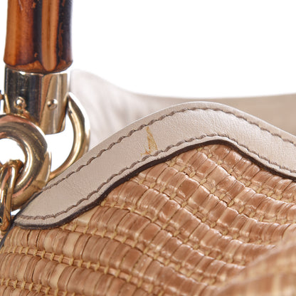 Gucci Straw Peggy Bamboo Handle Hobo 13 of 16