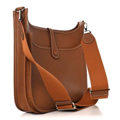 Hermes Taurillon Clemence Evelyne III PM Gold 3 of 11