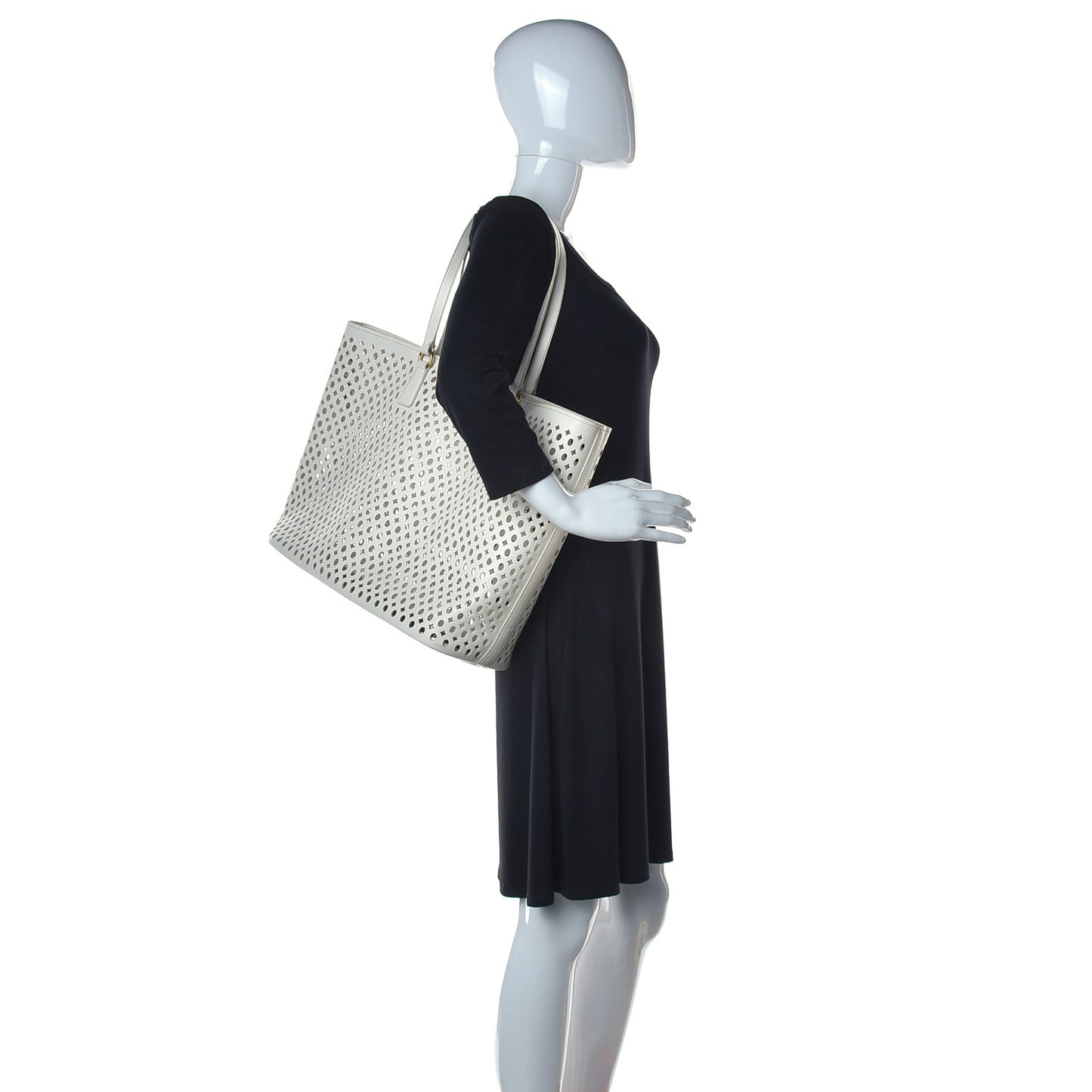 Saffiano Perforated Tote Talco