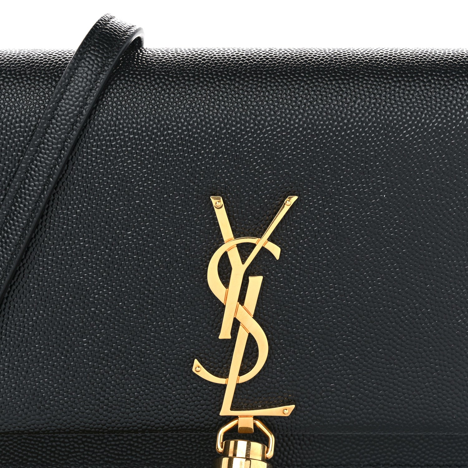 Saint Laurent Grain De Poudre Classic Monogram Kate Tassel Chain Wallet Black 7 of 9