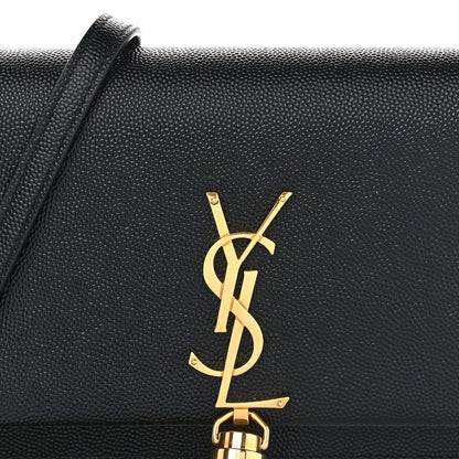 Saint Laurent Grain De Poudre Classic Monogram Kate Tassel Chain Wallet Black 7 of 9