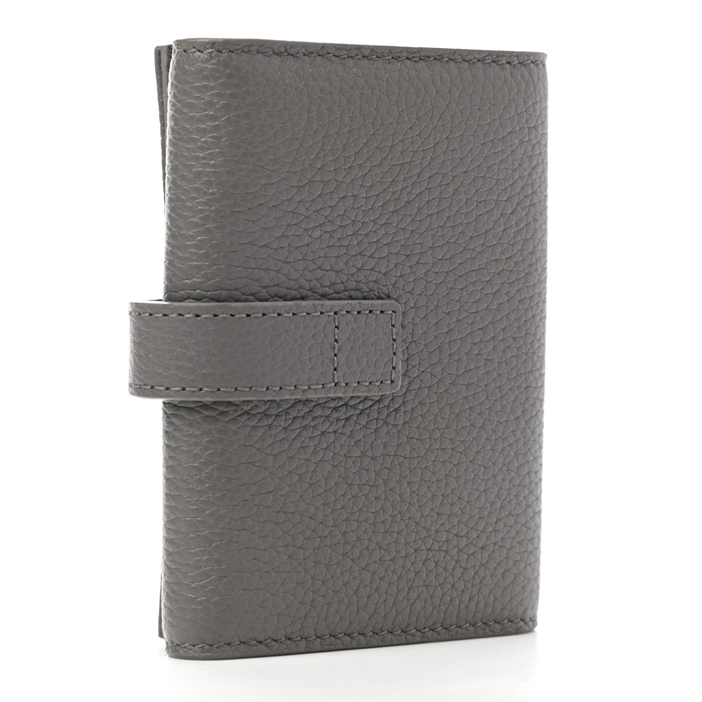 Grained Calfskin Key Holder Wallet Grey