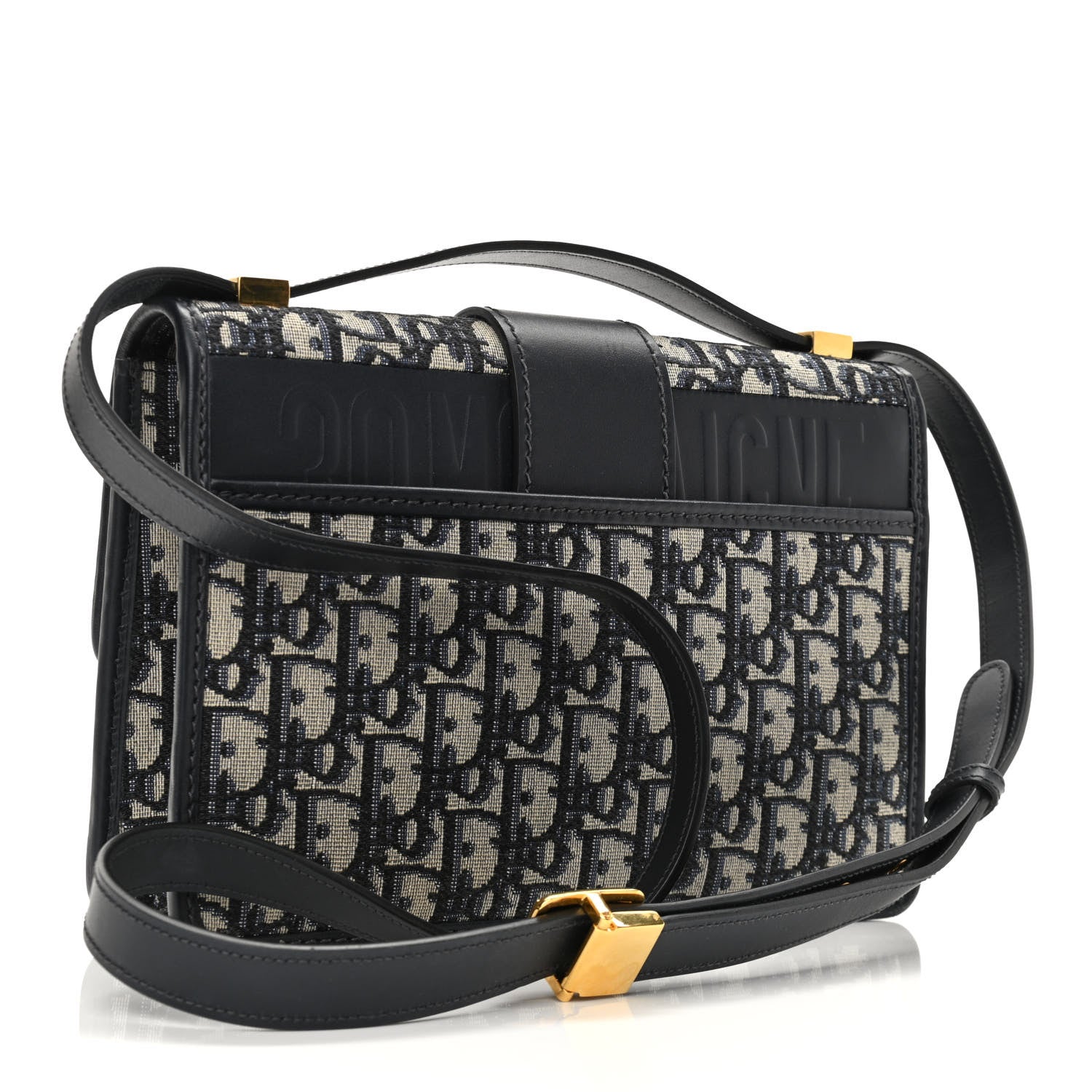 Christian Dior Oblique 30 Montaigne Flap Bag Blue 3 of 9