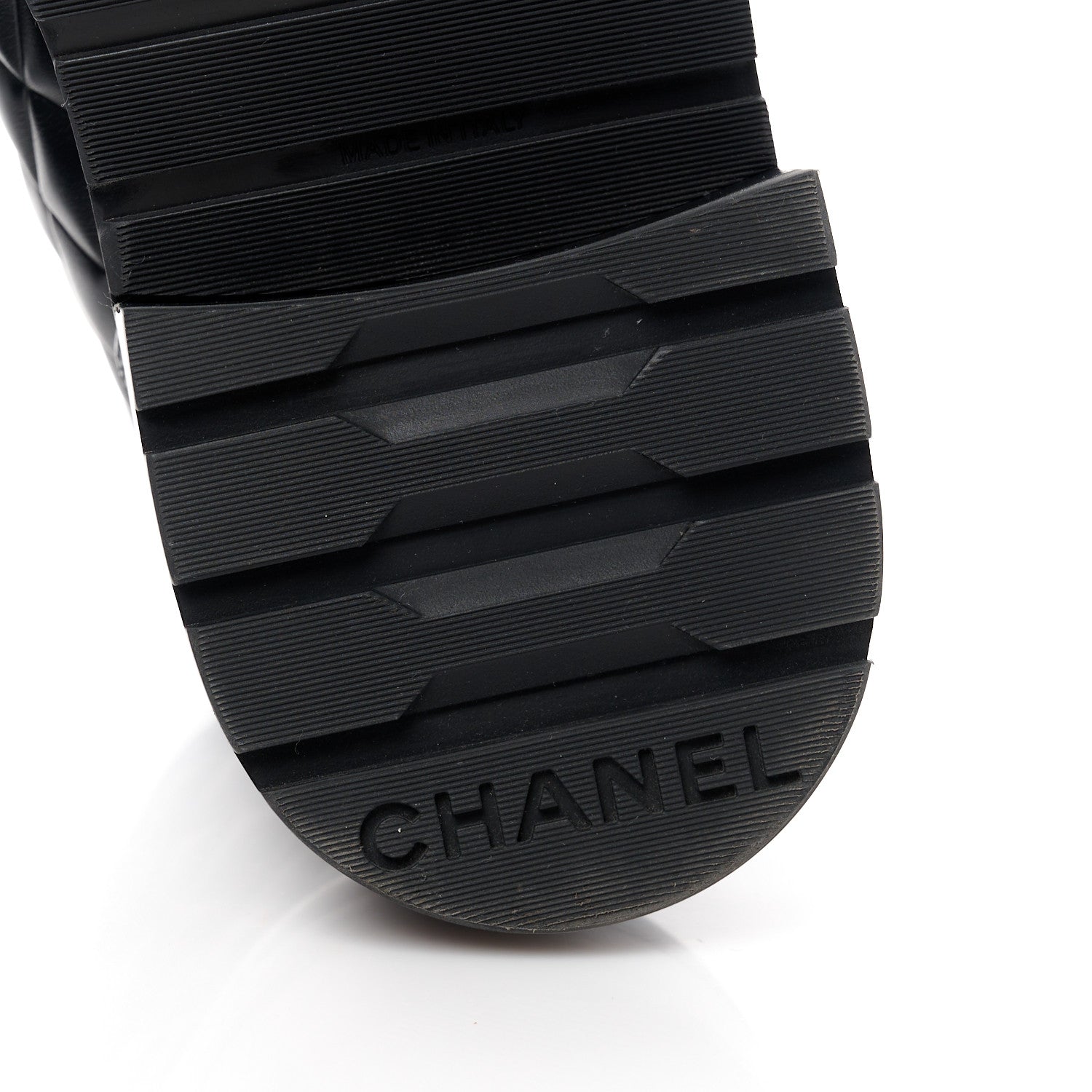 Chanel Shiny Calfskin Quilted Lace Up Combat Boots 39.5 Black 6 of 10