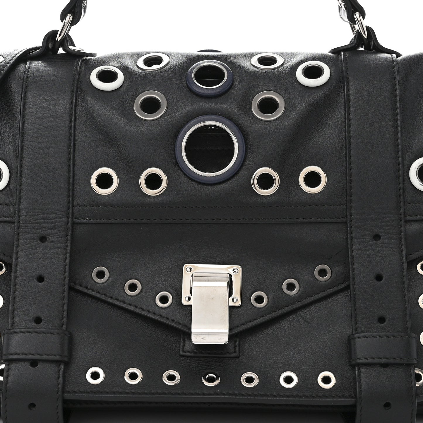 Lambskin Grommets Medium PS1 Satchel Black