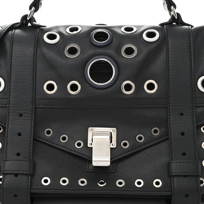 Proenza Schouler Lambskin Grommets Medium PS1 Satchel Black 7 of 11