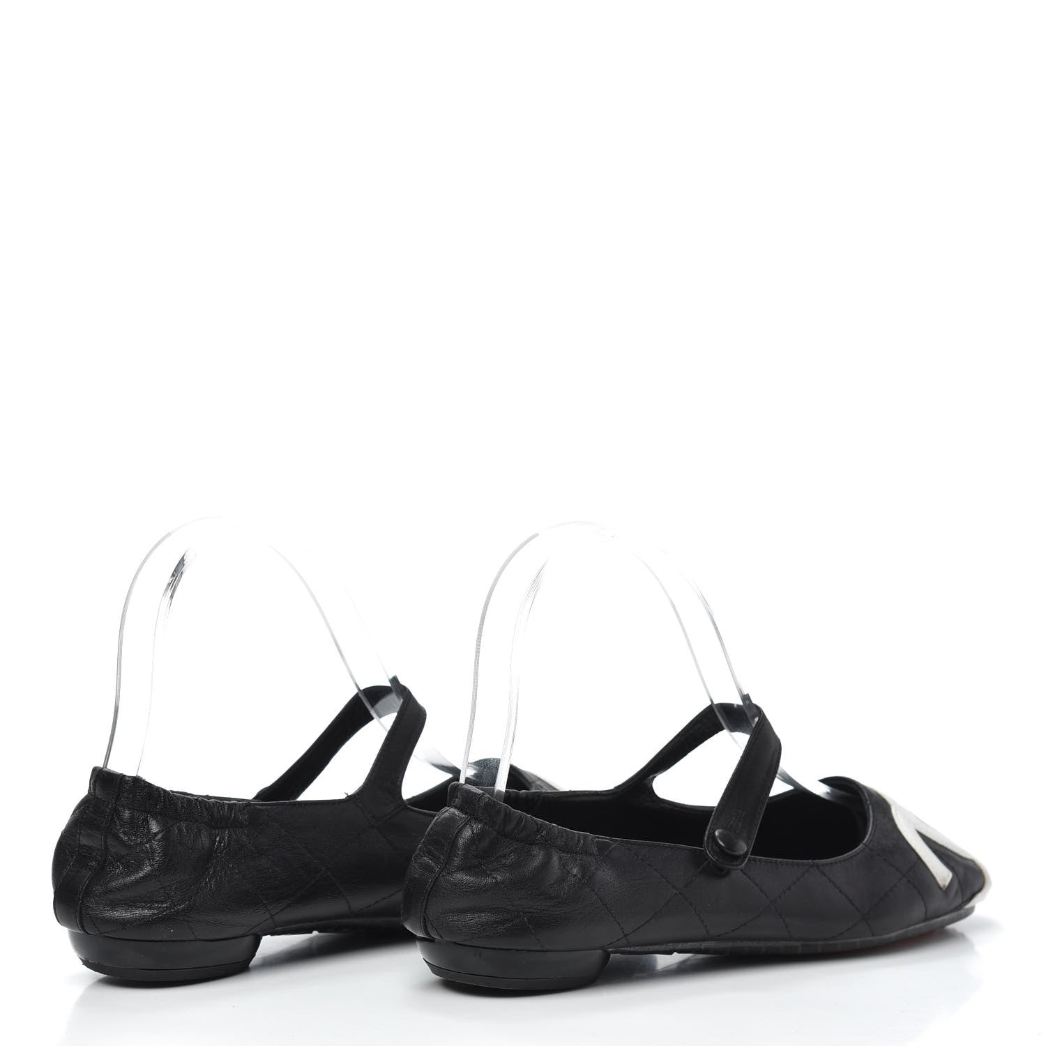 Chanel Lambskin Quilted Cambon Ballerina Flats 37 Black 4 of 7