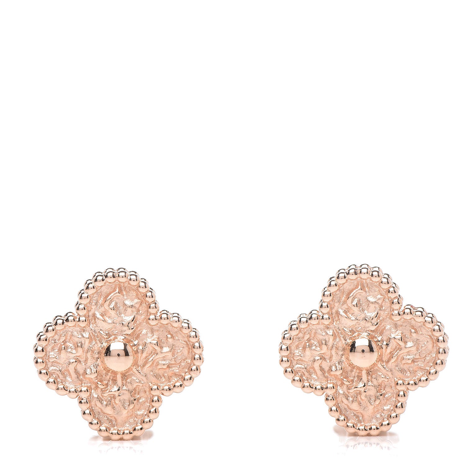 Van Cleef & Arpels 18K Rose Gold Vintage Alhambra Earrings 1 of 5