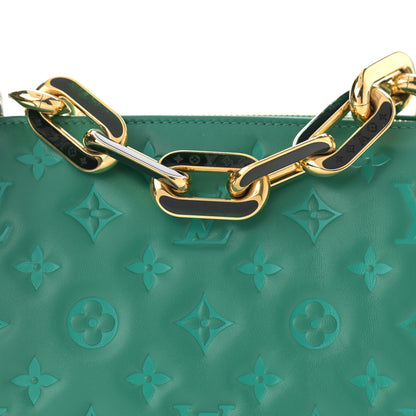 Louis Vuitton Lambskin Embossed Monogram Coussin BB Emeraude 7 of 9