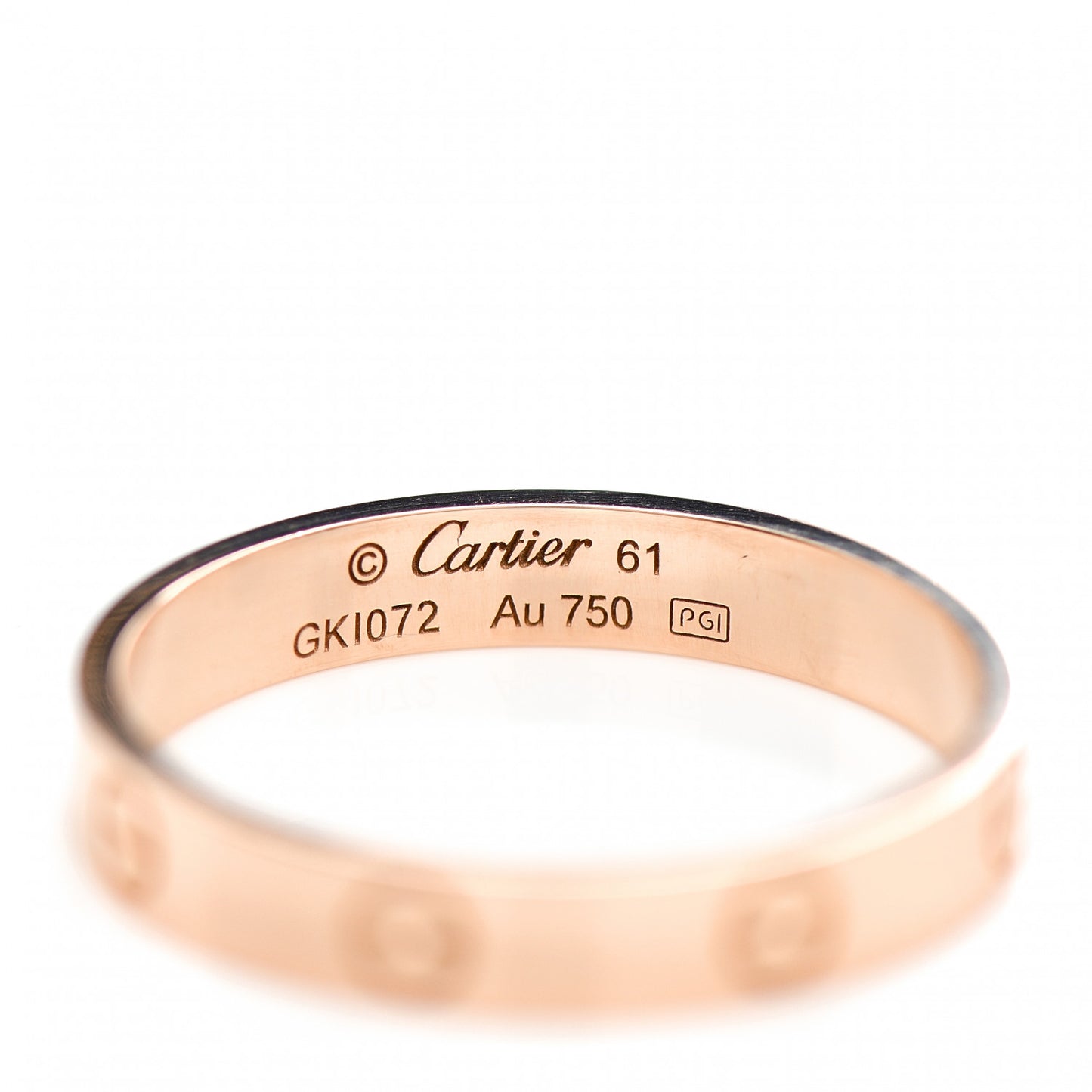 18K Pink Gold 3.5mm LOVE Wedding Band Ring 61 9.5