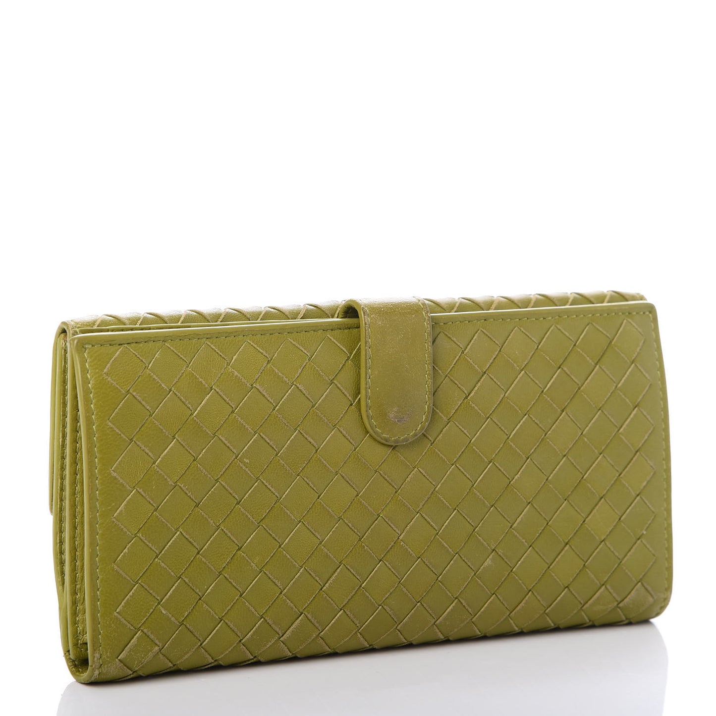 Nappa Intrecciato Continental Flap Wallet Green