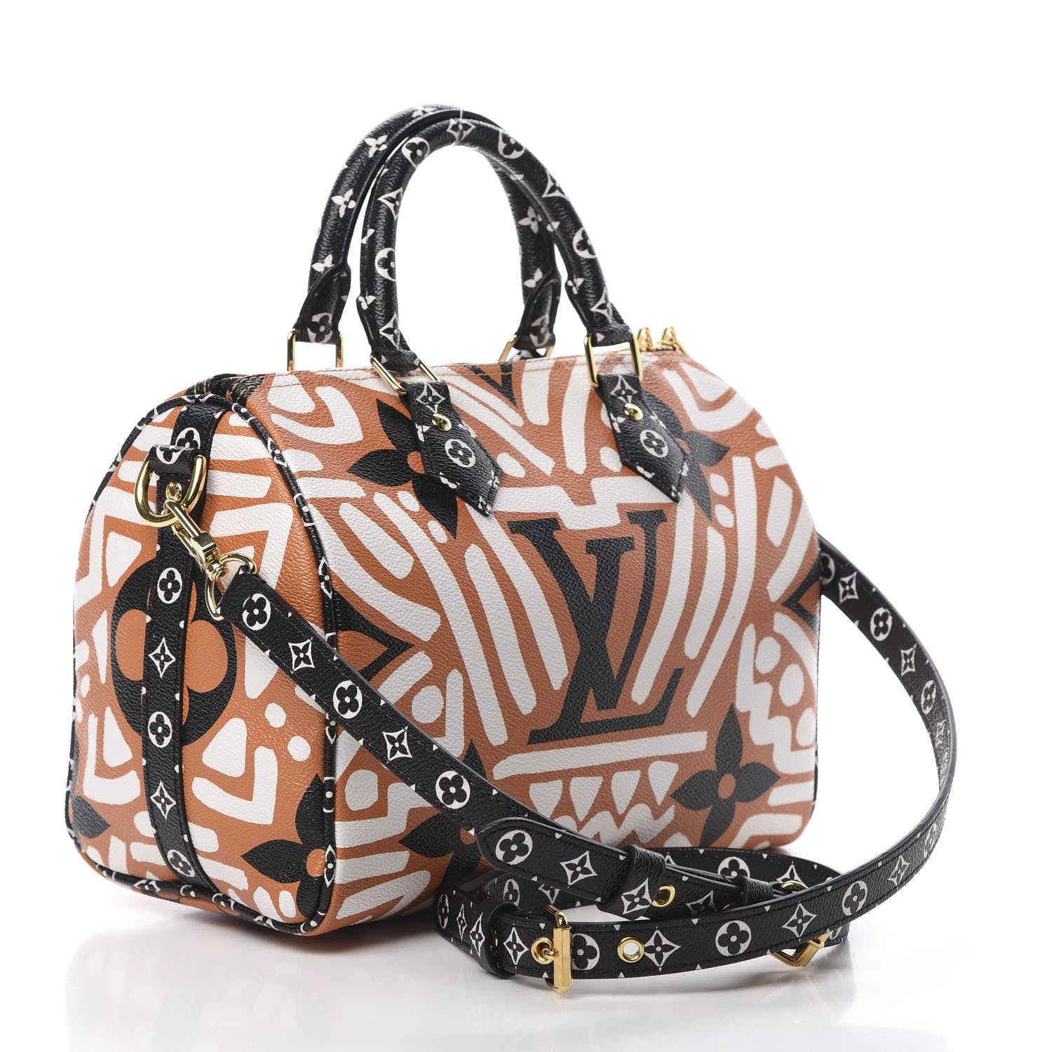 Louis Vuitton Monogram Giant Crafty Speedy Bandouliere 25 Creme Caramel 3 of 10