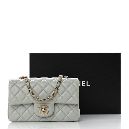 Chanel Lambskin Quilted Mini Rectangular Flap Grey 11 of 11