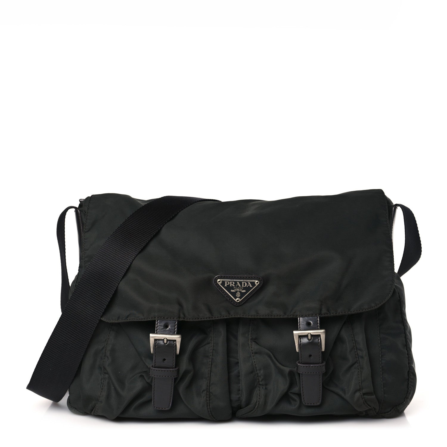 Prada Tessuto Nylon Messenger Bag Black 1 of 8