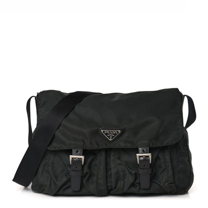 Prada Tessuto Nylon Messenger Bag Black 1 of 8