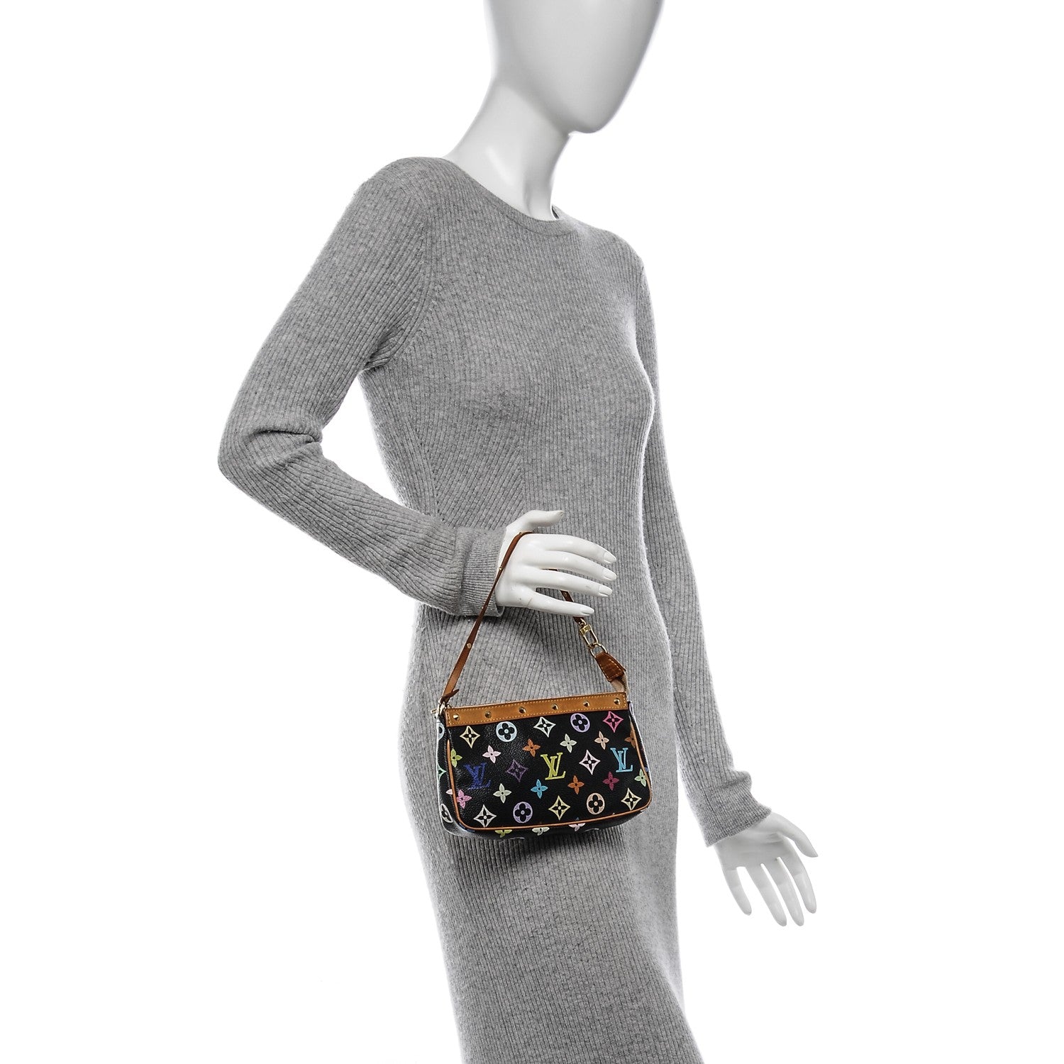 Louis Vuitton Monogram Multicolor Pochette Accessories Black 2 of 9