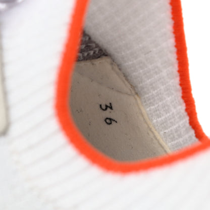 Hermes Knit Suede Goatskin Womens Crew Sneakers 36 White Gris 9 of 18