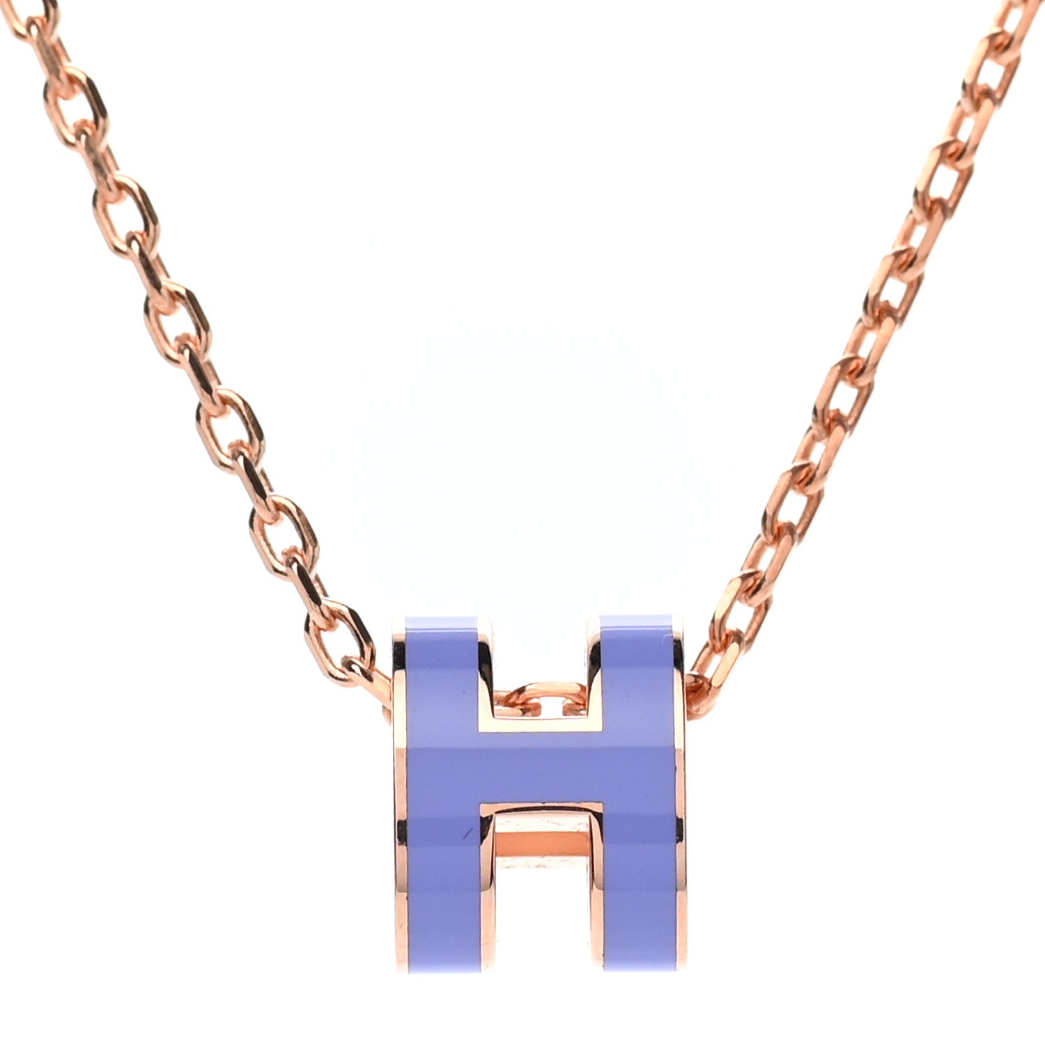 Hermes Rose Gold Mini Pop H Pendant Necklace Lilas 4 of 6