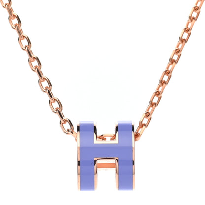 Hermes Rose Gold Mini Pop H Pendant Necklace Lilas 4 of 6
